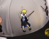 Kšiltovka New Era 59FIFTY Harry Potter All Houses Grey/Grey