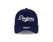 Kšiltovka New Era 9FORTY A-Frame Trucker MLB Team Script Los Angeles Dodgers Dark Royal / White