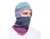 Custom made pletená Balaclava kukla - Baby Blue/ Magenta