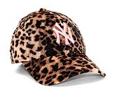 Dámská Kšiltovka New Era 9FORTY Womens MLB Leopard Velour New York Yankees Camel / Wild Rose Pink