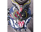 Mikina Karl Kani Small Signature Washed OS Dragon Full Zip Hoodie grey