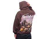 Mikina Karl Kani Small Signature OS Washed Heavy Sweat Landscape Hoodie brown