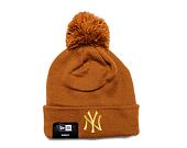 Dámský kulich New Era MLB Womens Metallic Pom Beanie New York Yankees Toasted Peanut / Metallic Gold