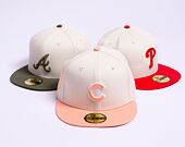 Kšiltovka New Era 59FIFTY MLB White Crown Chicago Cubs Cooperstown Off White / Peach