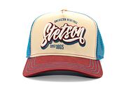 Děstká Kšiltovka Stetson - Trucker Cap Lettering  - Red/Offwhite