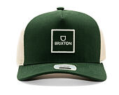 Kšiltovka Brixton - Alpha Block X C Mp Mesh Cap - Dark Forest/Off White