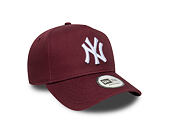 Kšiltovka New Era - MLB League Essential 9FORTY A-Frame - NY Yankees - Burgundy / White
