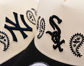 Kšiltovka New Era - MLB Paisley Bandana 9FORTY A-Frame - Chicago White Sox - Cream / Black
