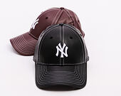 Dámská Kšiltovka New Era - MLB Contrast Stitch PU Leather 9FORTY - NY Yankees - Black / White