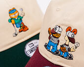 Kšiltovka New Era - Garfield & Odie 9TWENTY - Cream / Burgundy