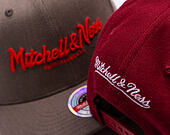 Kšiltovka Mitchell & Ness - Branded Pinscript Classic Red - Burgundy / White