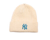 Dámský Kulich New Era - MLB Wide Cuff Beanie - NY Yankees - Cream / Blue