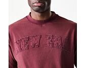 Triko New Era - Branded Washed Oversized Tee - Burgundy