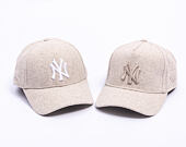 Kšiltovka New Era - MLB Melton Wool 9FORTY - NY Yankees - Stone / White