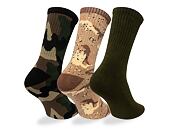 Ponožky New Era - Camo Crew Socks 3pk - Olive