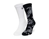 Ponožky New Era - Paisley Crew Socks 2pk - White / Navy