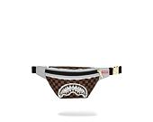 Ledvinka Sprayground Cream And Brown Tear Check Savvy Crossbody