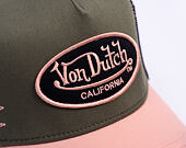 Kšiltovka Von Dutch - Trucker - Cali Patch Olive/Distressed Pink Denim