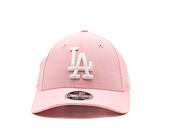 Dětská Kšiltovka New Era - MLB Linen 9FORTY M-CROWN - LA Dodgers - Pink Rouge / White