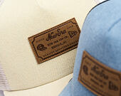Kšiltovka New Era - Branded Denim Leather Patch 9FORTY A-Frame Trucker - Camel