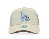 Dámská Kšiltovka New Era - MLB Floral 9FORTY A-Frame Trucker - LA Dodgers - Cream / Sky Blue