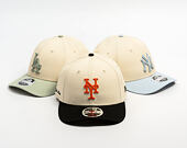 Kšiltovka New Era - MLB Side Script 9FORTY M-CROWN - NY Mets - Cream / Black
