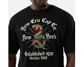 Triko New Era - Branded Oversized Graphic Tee - Black