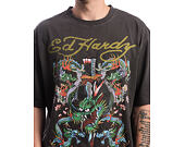 Triko Ed Hardy - Battle Of The Dragons Relaxed Tshirt - Charcoal
