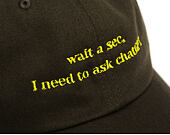 Kšiltovka 8by8 - Dadcap - "Wait a sec, I need to ask chatGPT" - Army/ Volt Yellow