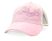 Kšiltovka Ed Hardy - Diamante Velour 5 Panel Trucker Cap - Pink