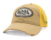 Kšiltovka Von Dutch - Baseball Cap - California Patch - Tan / Yellow