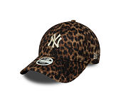 Dámská Kšiltovka New Era - MLB Cosy Leopard 9FORTY - NY Yankees - Deep Auburn / Black