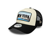 Kšiltovka New Era - Branded Licence Plate 9FORTY A-Frame Trucker - Black / Stone