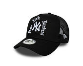 Kšiltovka New Era - MLB Wordmark 9FORTY A-Frame Trucker - NY Yankees - Black