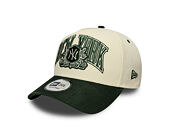 Kšiltovka New Era - MLB Wordmark Suede 9FORTY A-Frame - NY Yankees - Cream / Cilantro Green