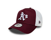 Kšiltovka New Era - MLB Essential 9FORTY A-Frame Trucker - Oakland Athletics - Burgundy