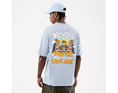Triko New Era - Branded Block Party Graphic Oversized Tee - Sky Blue
