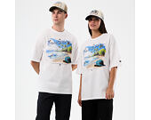Triko New Era - Branded Beach Graphic Oversized Tee - White
