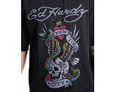 Triko Ed Hardy - Mens New York City Diamante Tshirt - Black