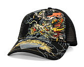 Kšiltovka Ed Hardy - Unisex Crawling Dragon 5 Panel Trucker Cap - Black