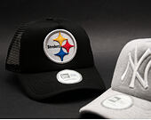 Kšiltovka New Era 9FORTY Trucker NFL Pittsburgh Steelers Black/White Snapback